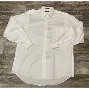 IZOD Men’s White Dress Shirt 16 1/2 34/35 Large 100% Twill